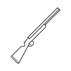 Hunting rifle icon in black style isolated on white background. Hunting symbol stock vector illustration.
