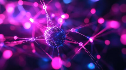 Artificial intelligence brain learning network connecting digital data