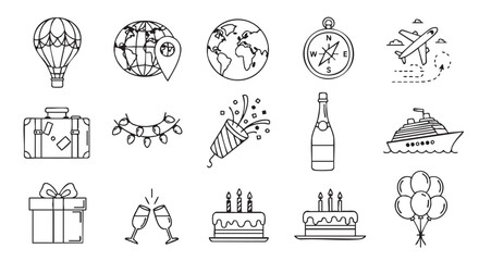 Holiday Adventures and Festive Celebrations a Doodle Illustration for Travel and Merriment