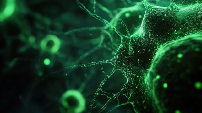 Neurons forming intricate network transmitting biological signals