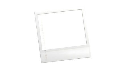 Blank White Instant Photo Frame on Black Background picture polaroid isolated on a transparent background