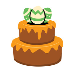 Chocolate cake with easter eggs