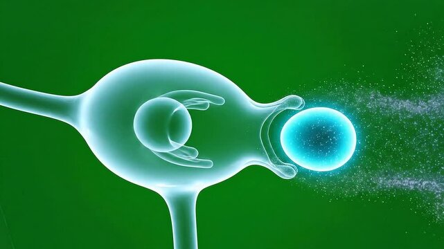 Human Ovary Oogenesis Process Medical Animation Scientific Visualization Isolated on Green Screen Chroma Key Background VFX Ready