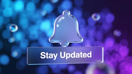 Bell Icon Animates With Stay Updated Button in Abstract Style - Powered by Adobe