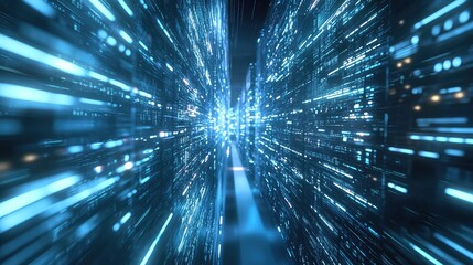 Moving through abstract digital data network technology