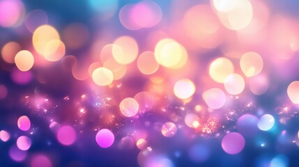 Colorful bokeh lights creating abstract festive background