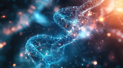 Digital dna helix representing genetic code and biotechnology