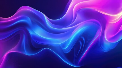 Obraz premium Dynamic liquid gradient waves flowing in futuristic style