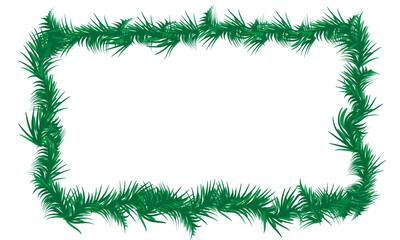 green frame with fir branches, for designing, frame, border and background, vector illustration