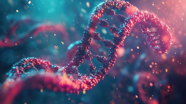 Dna helix structure representing science, genetics, and biotechnology - Powered by Adobe