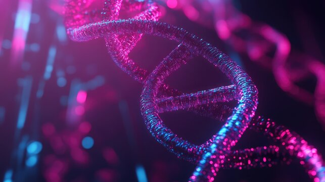 Dna double helix structure forming genetic futuristic data