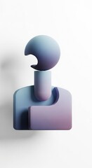 Abstract Sculpture Representing Human Form with Gradient Colors.