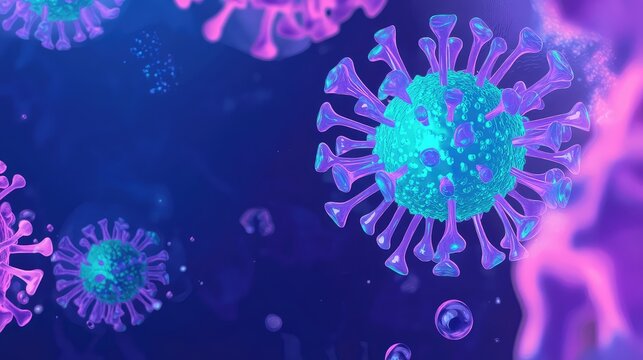 Coronavirus covid 19 illustrating virus cells spreading disease