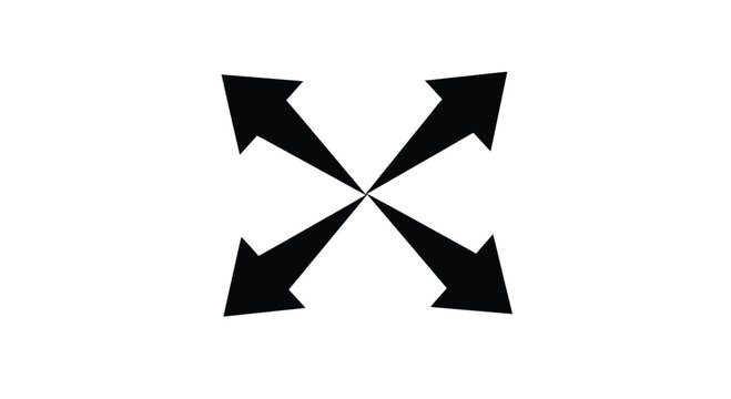 Four arrows pointing outward from the center