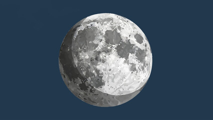Naklejka premium A pixelated depiction of the moon against a dark blue background