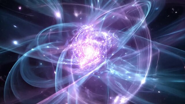 Cosmic Energy: A vibrant abstract artwork showcases a celestial dance of energy, with swirling patterns of light and color representing the boundless nature of the universe.