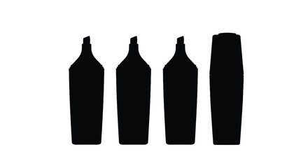 Silhouette of four markers in a row