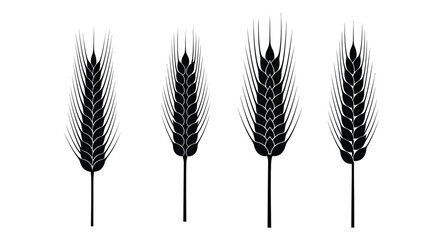 Four black wheat ears, a symbol of harvest