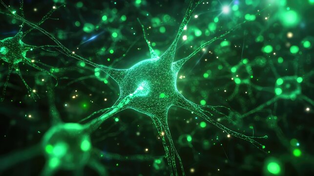 Neural network forming connections in human brain concept
