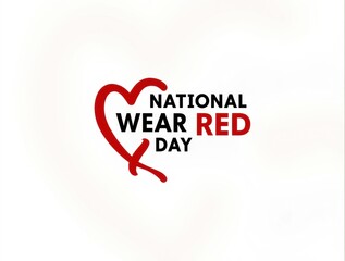 National wear red day heart symbol and text for heart health awareness