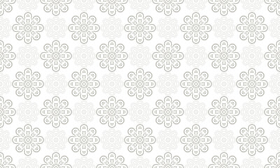 Elegant Line Art Floral Pattern in Light Gray