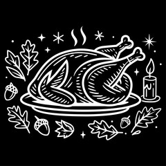 Cooked Roast Turkey Vector Clip art
