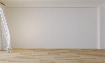 The minimal living room and white empty wall background. 3d rendering