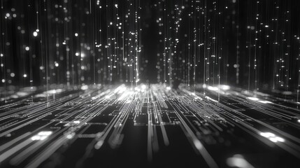 Digital network connections transmitting data in grayscale technology