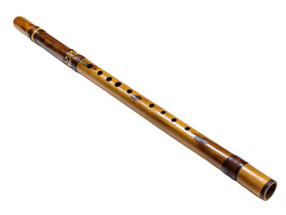 Fototapeta premium Traditional bamboo flute on a white background.