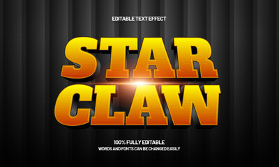 star claw space themed 3d text effect with cosmic gradient