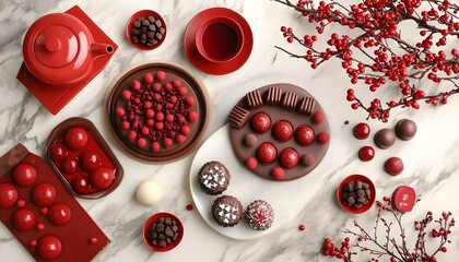Festive sweets, tea, and decor for Lunar New Year