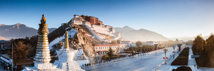 Panoramic of Potala palace, Lhasa, Tibet, China