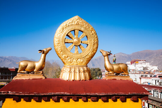 The golden wheel of Dharma, Jokang  Lhasa, Tibet
