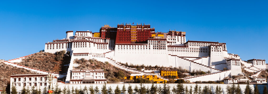 Panoramic of Potala palace, Lhasa, Tibet, China