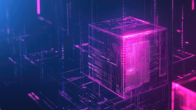 Digital cube processing data in abstract network