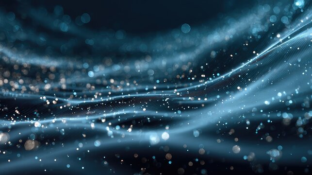 Digital wave creating abstract bokeh light background