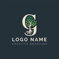 Letter G tree logo	