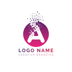 abstract Letter A logo design