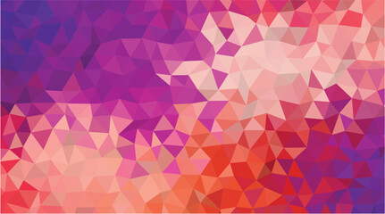 Abstract Low Poly Geometric Background - Vibrant Red, Pink, and Purple Faceted Pattern