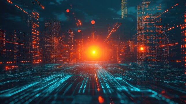 Digital city data network connecting information stream