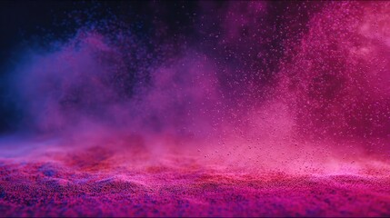 Abstract purple and pink particles creating a vibrant landscape