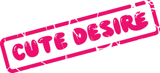 Sweet Desire Stamp Graphic with Bubbly Pink Lettering for Expressing Wishes