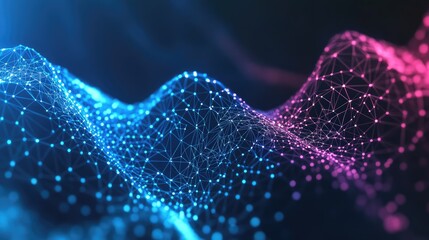 Digital network connections creating abstract plex wave