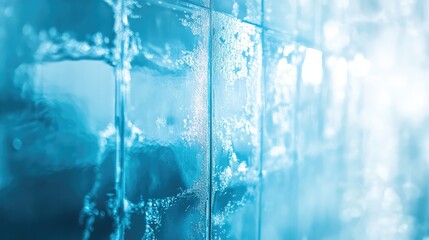Blue ice block texture forming refreshing abstract pattern