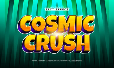 cosmic crush editable galaxy text effect with stars and nebula glow