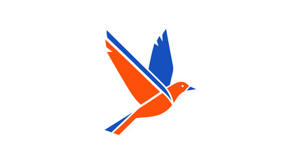 Striking bird emblem in flight with vibrant colors symbolizing freedom and aspiration, perfect for innovative branding and motivational themes