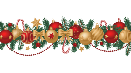 Festive Christmas ornaments and sweets frame holiday celebrations