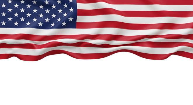 American flag fluttering majestically creating a powerful symbol of freedom patriotism and unity for independence day and veterans day celebration with vibrant red