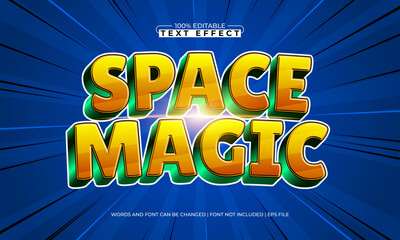 space magic editable galaxy text effect with stars and nebula glow