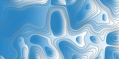 Abstract topographic contour pattern with smooth flowing lines,layered blue and white gradients, organic terrain shapes, modern minimal style, perfect for backgrounds,mapping themes,and graphic design